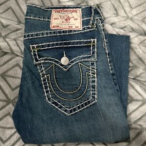 True Religion Ricky Relaxed Straight Jeans - Dark Blue